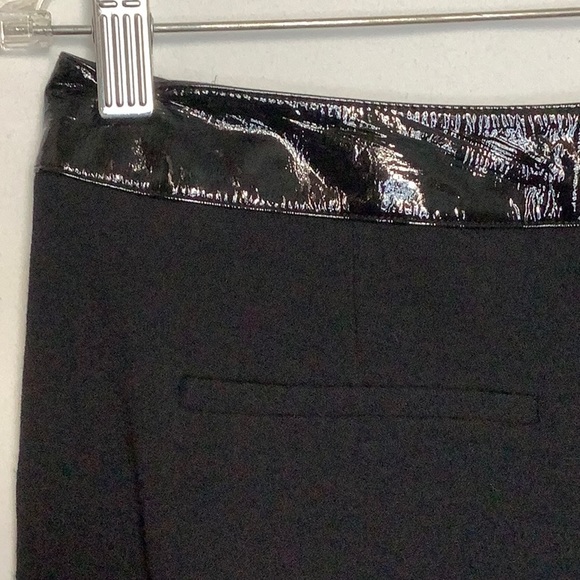 Elie Tahari Lightweight Wool Blend Trouser Pants With Patent Leather Trim Size 4 - Picture 1 of 15
